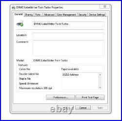 Dymo LabelWriter Twin Turbo Direct Thermal Printer USB Compact 93085