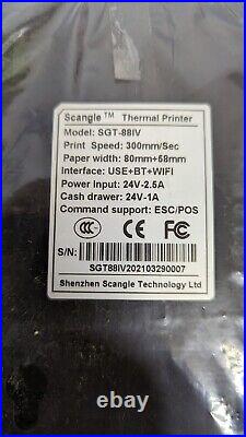 Scangle 80MM SGT-88IV Desktop USB Direct Thermal POS Receipt Printer USB+BT+WIFI