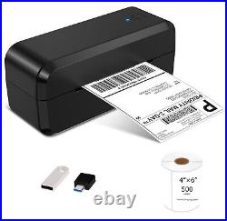 Shipping Label Printer USB Direct Thermal Barcode with 4x6inch 500 labels Win, Mac