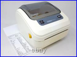 Zebra GK420d Direct Thermal USB Label Printer GK4H-202210-000 White withAC Adapter