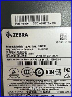 Zebra GK420d GK42-202220-00 Direct Thermal Label Ethernet Network & USB Printer
