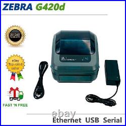 Zebra GX420d Direct Thermal Barcode Label Printer Ethernet USB Serial