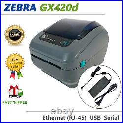 Zebra GX420d Direct Thermal Barcode Printer Ethernet USB GX42-202410-000