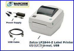 Zebra LP2844-Z Barcode Label Printer, Direct Thermal, Includes Power Supply, USB