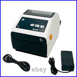 Zebra ZD421-HC Direct Thermal Label Printer LAN USB Bluetooth with Adapter TESTED